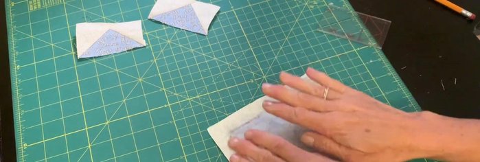 Cut a large square (e.g., 6 inches) and a smaller square (e.g., 4.5 inches).