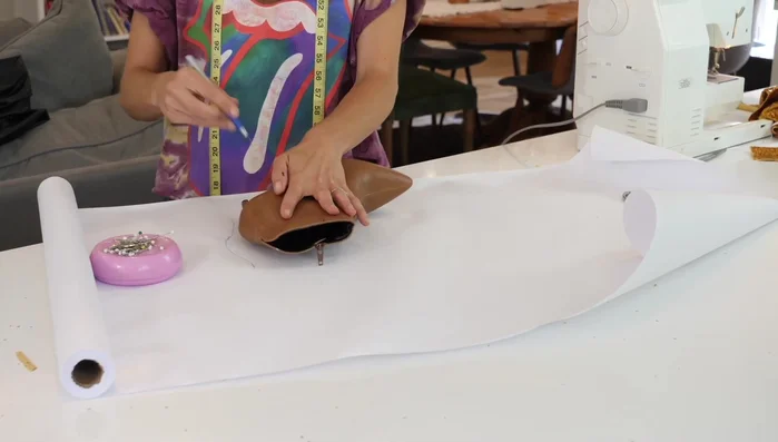 Cut out the pattern, creating an opening for the zipper.