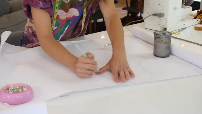 Cut out the pattern, creating an opening for the zipper.