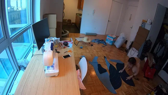 Sew the fins to the back.