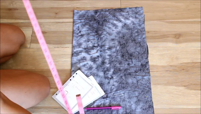 Measure and mark the hipline: Measure from your waist to your hip. Mark this point on the folded fabric. Also, mark half of your hip circumference.