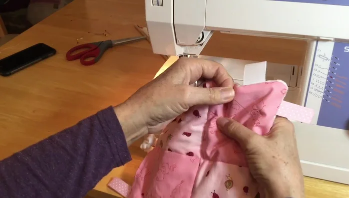 Top stitch around the perimeter to finish.