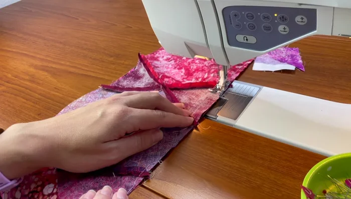 Sew down the length of the final seam to complete the block.