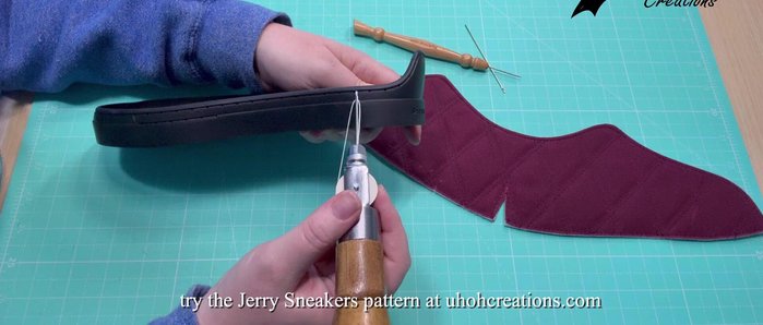 Pull enough thread through to allow for stitching the entire seam and extra length for knotting.