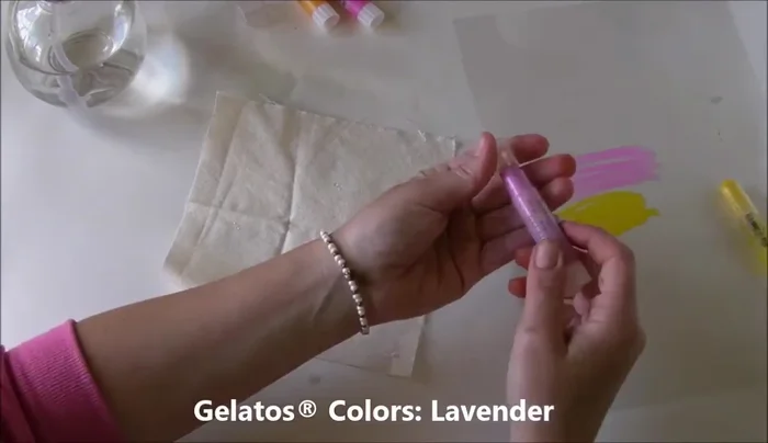 Smudge gelatos to blend colors and add more color as desired.