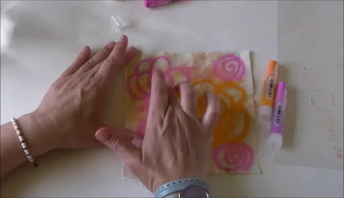 Smudge gelatos to blend colors and add more color as desired.