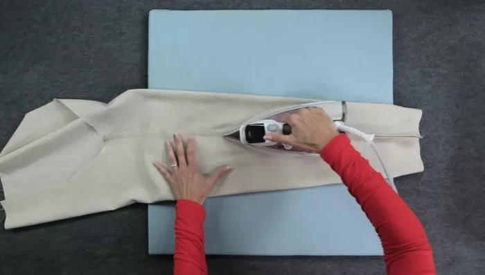 Press the inseam allowance towards the back.