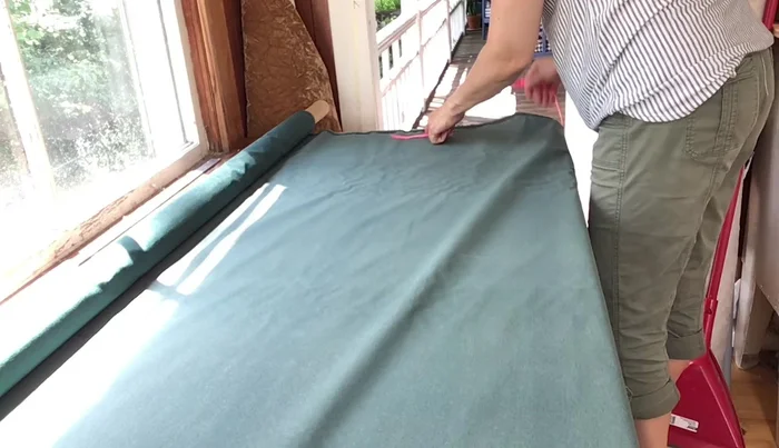 Cut and sew liners for the skirt and outside back panels to prevent seam visibility and improve drape.