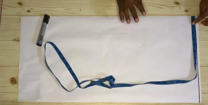 Mark 3 inches for your neck width and connect the points.