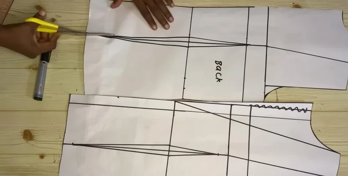 Cut and label the back and front pieces.