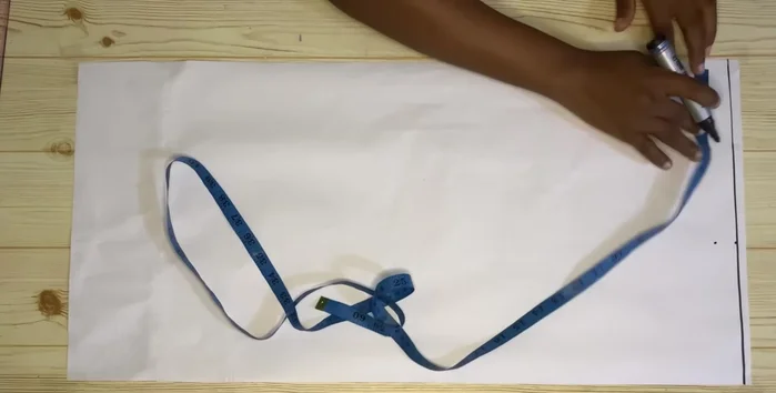 Mark 3 inches for your neck width and connect the points.