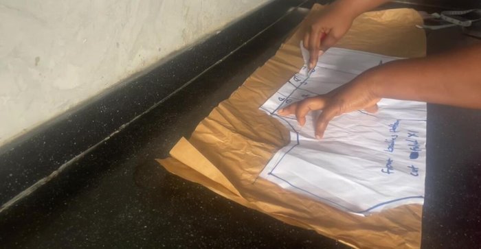 Determine the desired length (26 inches in this example) and mark it on the pattern.