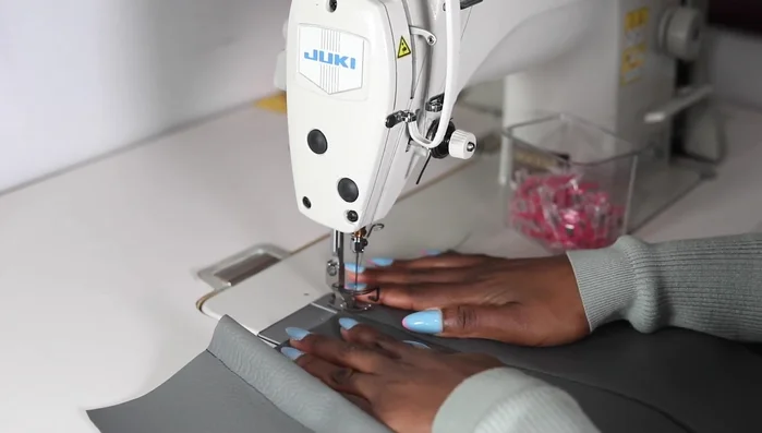 Top stitch the side seams to secure them.