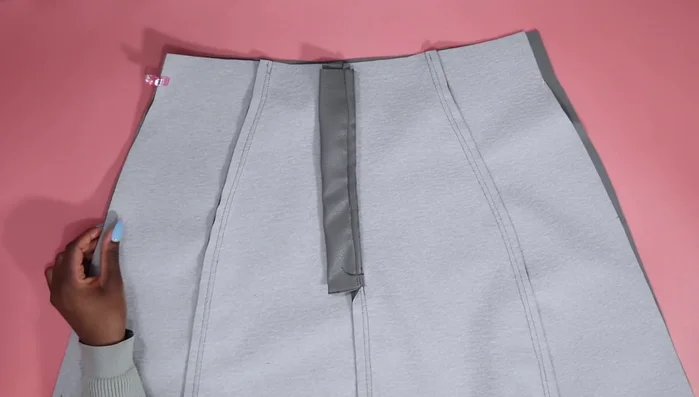 Sew the front and back skirt pieces together at the side seams, using clips.