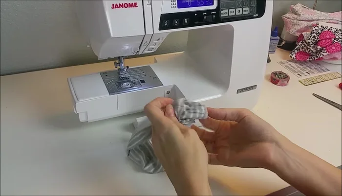 Close the small remaining opening. Tuck the raw edges under and sew closed with a straight stitch. This step can be done by machine or hand.