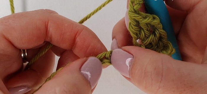 Chain 1, skip the next 6 chains, and repeat steps 2-4.