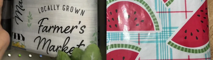 Purchase two inexpensive vinyl tablecloths from a dollar store.