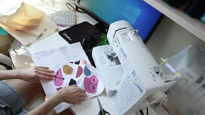 Repeat for outer fabric: Repeat steps 3 and 4 for the outer fabric pieces, ensuring right sides are together. Leave a gap for turning.