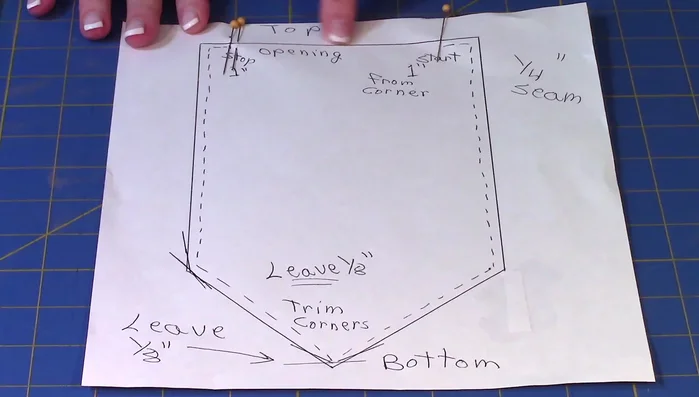 Sew layers: Stitch the layers together with a 1/4-inch seam, remembering to leave the top opening.