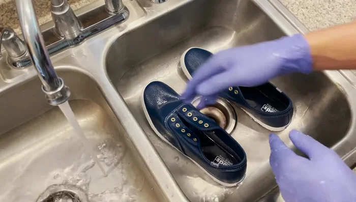 Remove Vaseline: Wipe off the Vaseline using wet paper towels. Use a Mr. Clean Magic Eraser with acetone to remove any dye accidentally transferred to rubber areas.