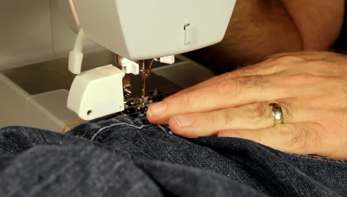Backstitch to secure the seam. This machine handles back stitching well, unlike others tested.