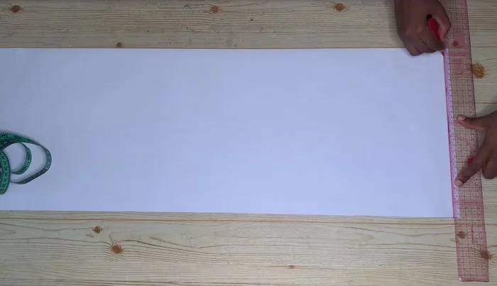 Cut out the waistband piece (4 1/2 inches wide, long enough to go around your waist).