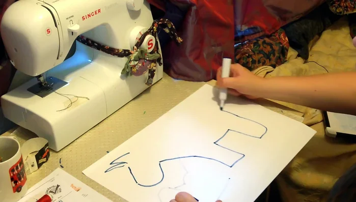 Turn the individual pieces (ears, legs, tail) inside out and press seams flat for a clean finish.