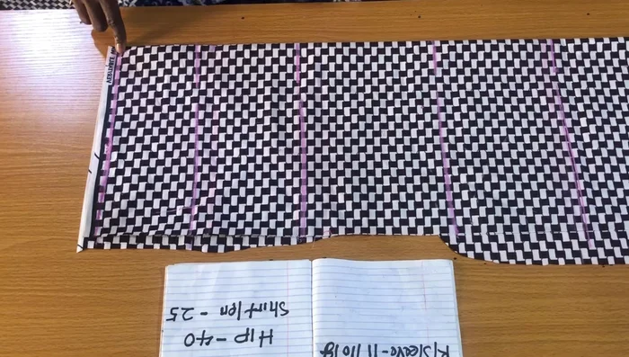 Mark 2-inch (or 1.5-inch) seam allowances at the sleeve side.