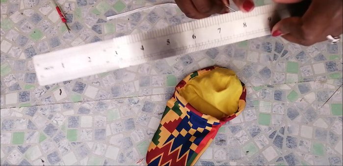 Insert elastic into the cuff and sew the gap closed.