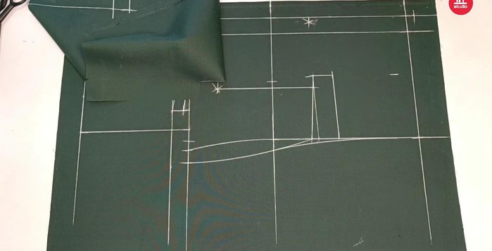 Mark the hip measurement (40 inches) and the stomach measurement (36 inches).