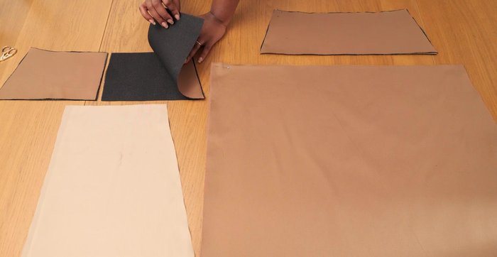 Fuse interlining to the wrong side of the waistband pieces for stiffness.