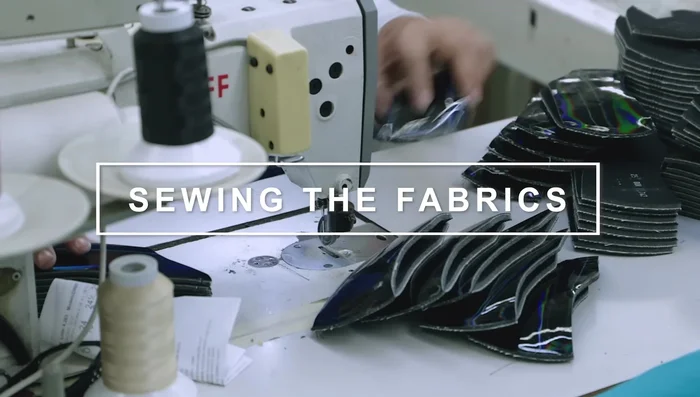 Upper Preparation: Gluing and reinforcing components of the shoe upper.