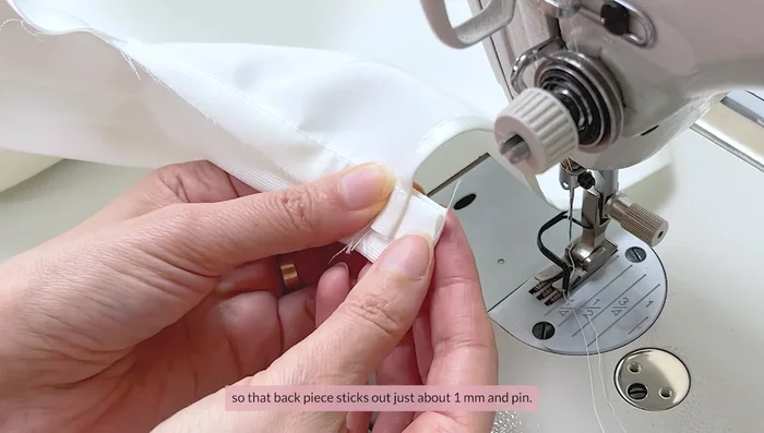 Top stitch the waistband 1mm from the folded edge. Press.