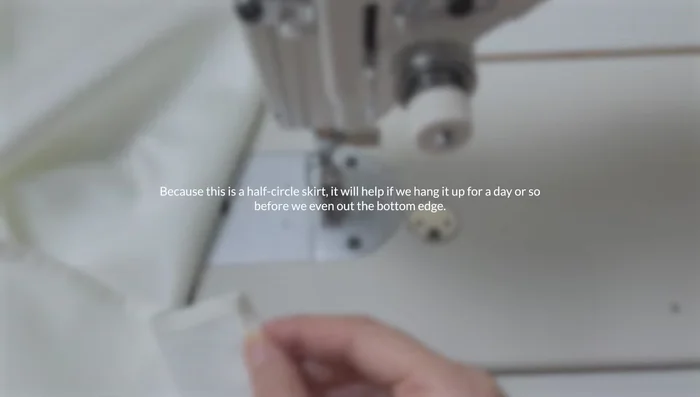 Create a baby hem by sewing, folding, and sewing again, close to the previous seams.