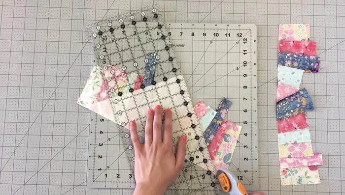 Sew the triangles together, matching seams.