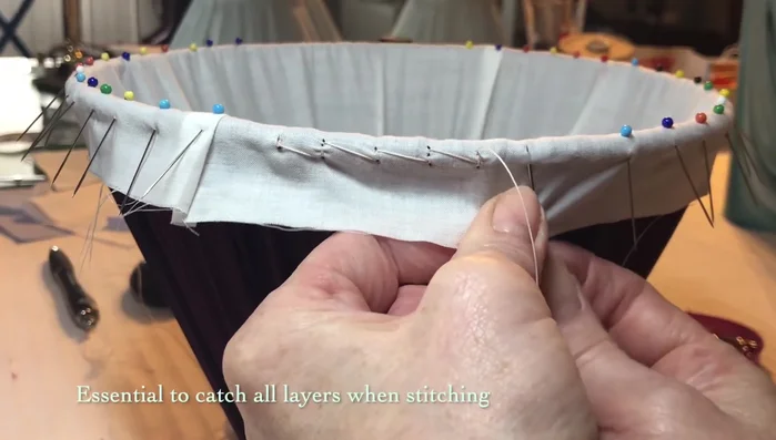 Avoid stitching into the top of the ring if stitches are to be hidden. Place stitches to the front of the frame.