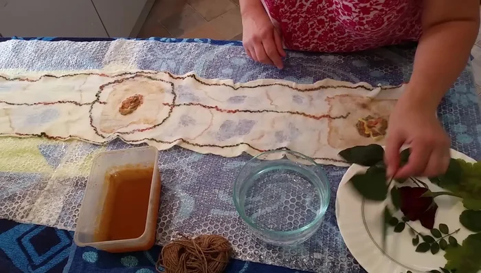 Soak plant materials (leaves, petals) in vinegar water and then iron water.