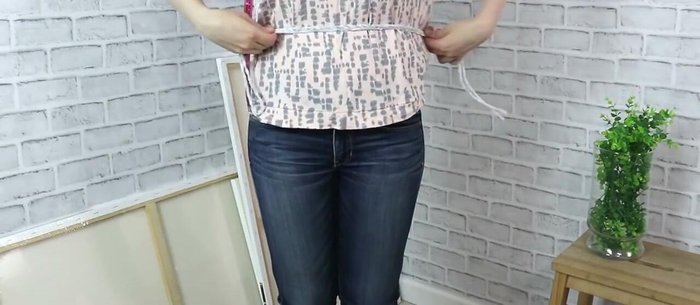 Take three measurements: Skirt length (from waist to desired hemline), distance from waist to hips, and hip circumference.