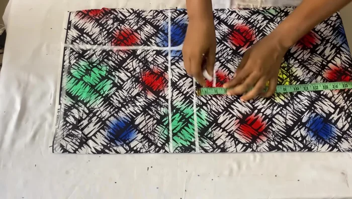 Mark the dart (4 inches from center front, down 5 inches). Connect to form a dart.