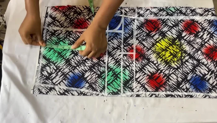 Mark the dart (4 inches from center front, down 5 inches). Connect to form a dart.