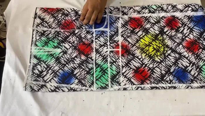 Remove the waistband (2 inches) from the top of the front panel. (Alternative: cut out the waistband allowance after taking other measurements)