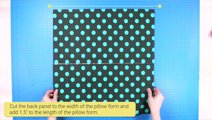 Cut another fabric piece (4 inches x width of pillow form).