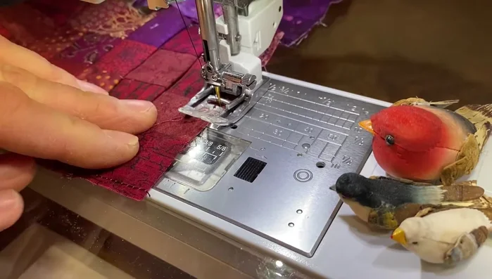 Chain stitch two patches at a time, ensuring you go around the entire patch.