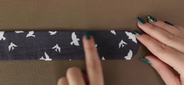 Press the belt flat and topstitch around the perimeter (except the open end) using a contrasting thread.