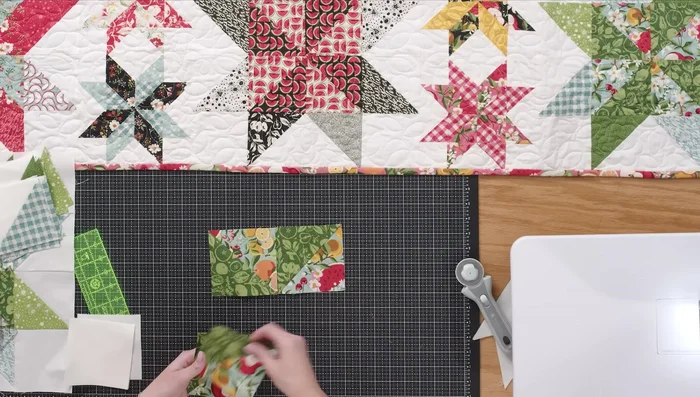 Sew the rows of the large star block together.