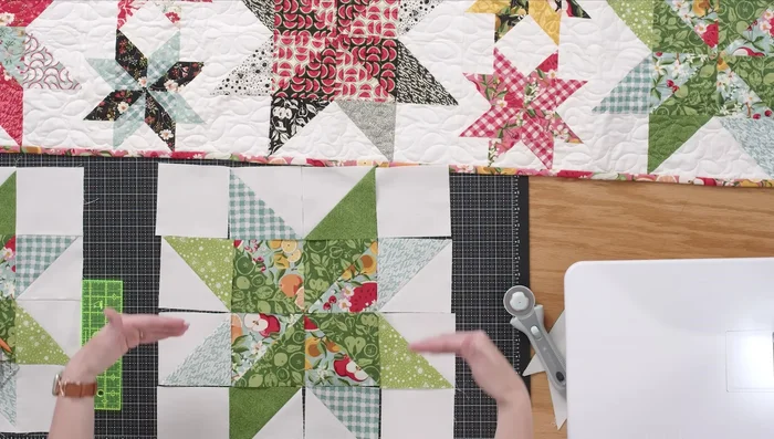 Sew the rows of the large star block together.