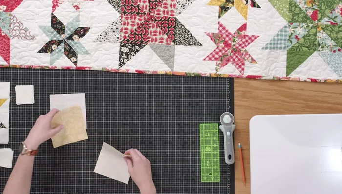 Sew the rows of the small star blocks together.