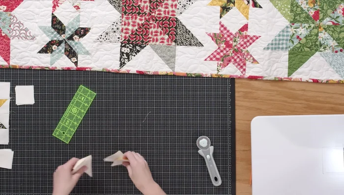 Sew the rows of the small star blocks together.