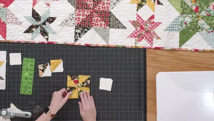 Sew the rows of the small star blocks together.