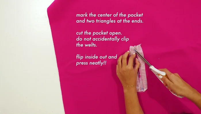 Press the pocket facing and top stitch.